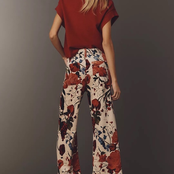 Anthropologie Maeve Colette Cropped Corduroy Pant Botanical 30 - Picture 4 of 5